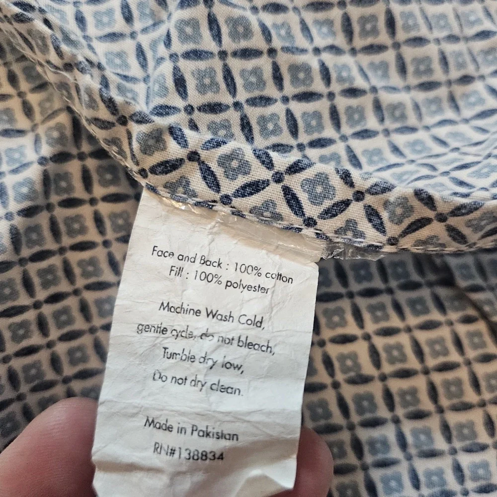 Pakistan‎ Kantha 100% Cotton Pillow Case Blue Paisley  Bohemian Ocean